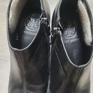Tory Burch Sleek Black Leather Booties